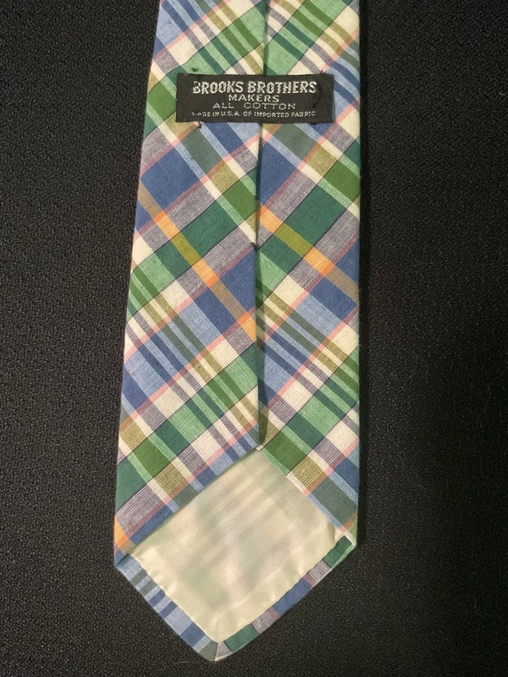 VTG Brooks Brothers 100% Cotton Madras Tie